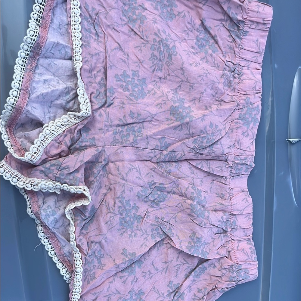 Wet Seal Pink and White Lace Trim Panties